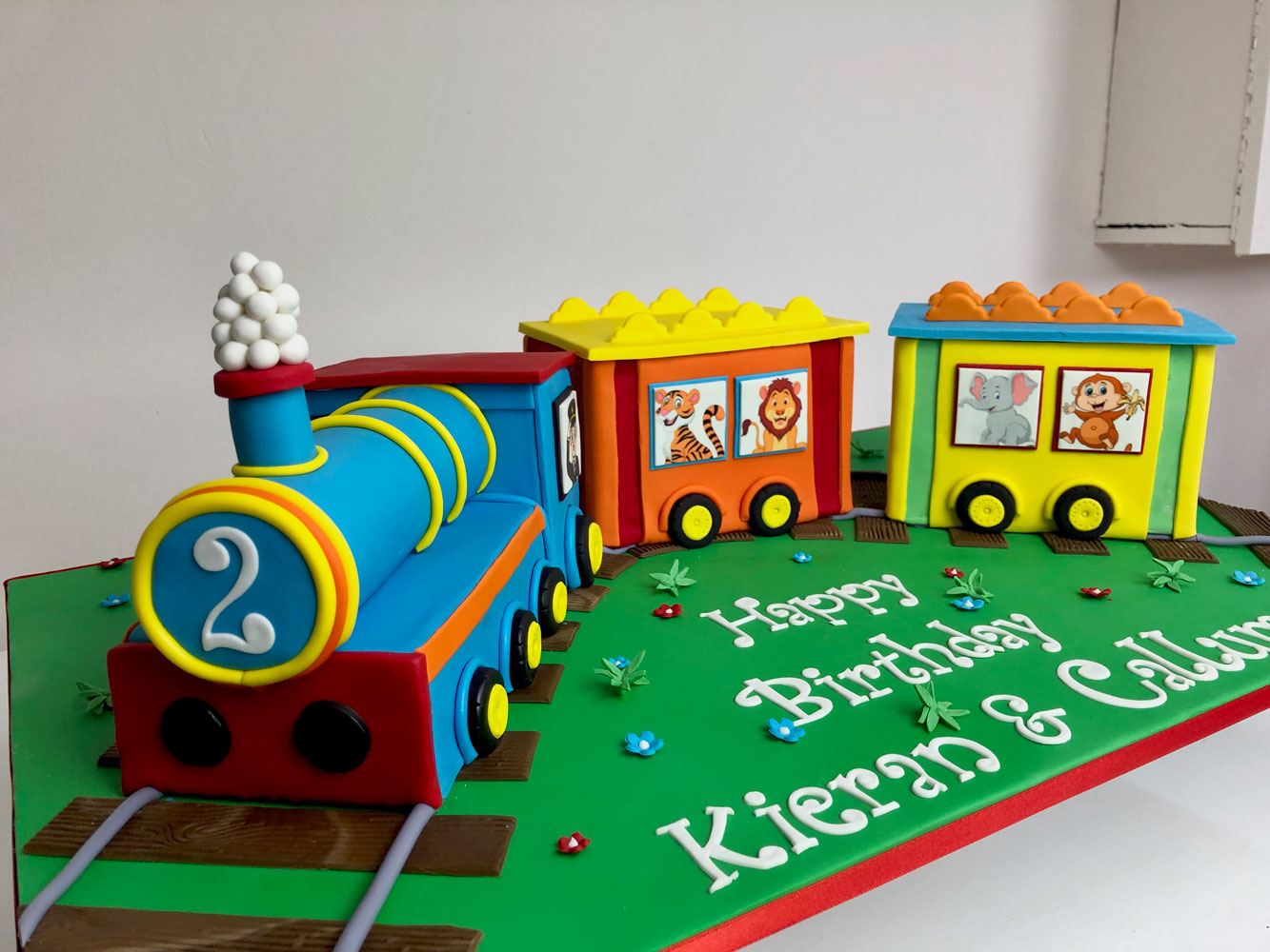 Colourful Train cake