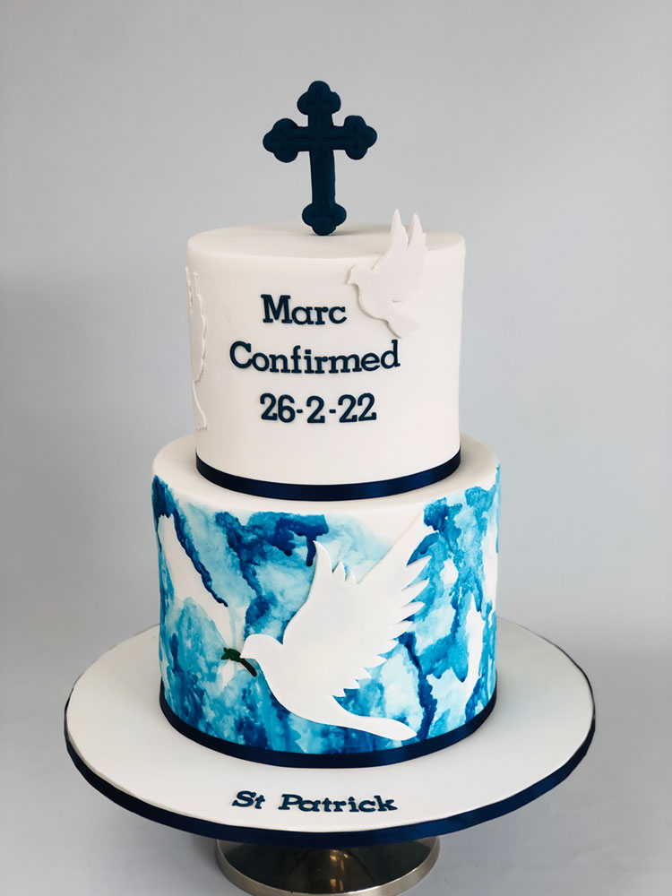 Dove Navy & Black Confirmation cake