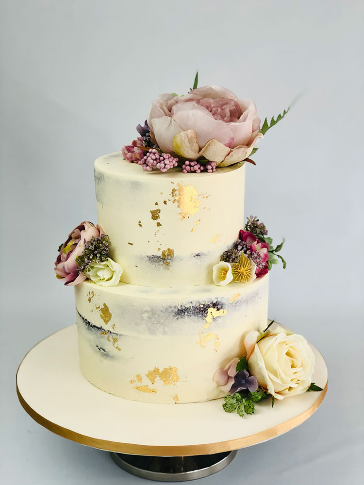 Dusty Rose Gold wedding cake