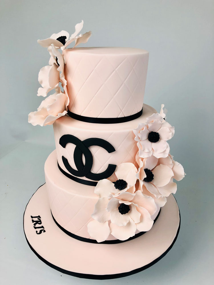 Floral Pink Chanel Cake