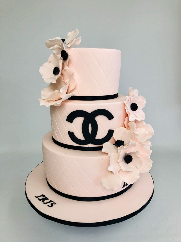 Floral Pink Chanel Cake