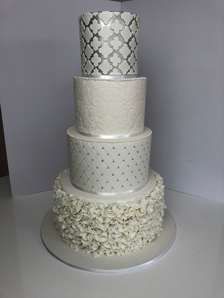 Silver Pattern wedding cake