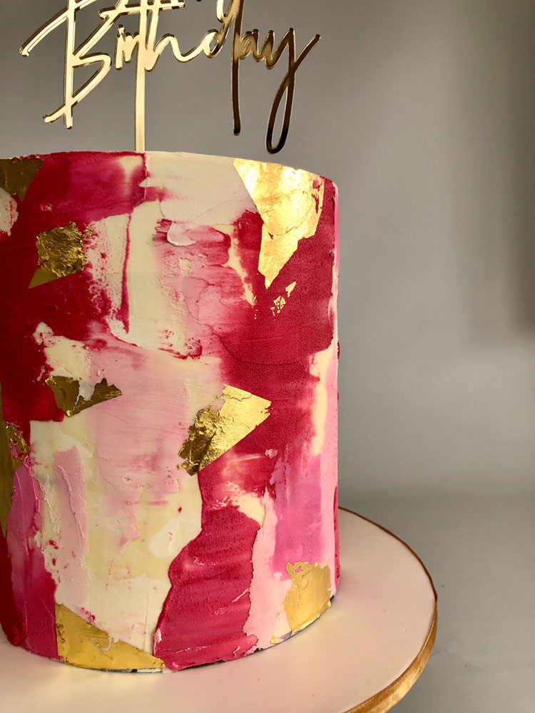 Pink & Gold Buttercream cake