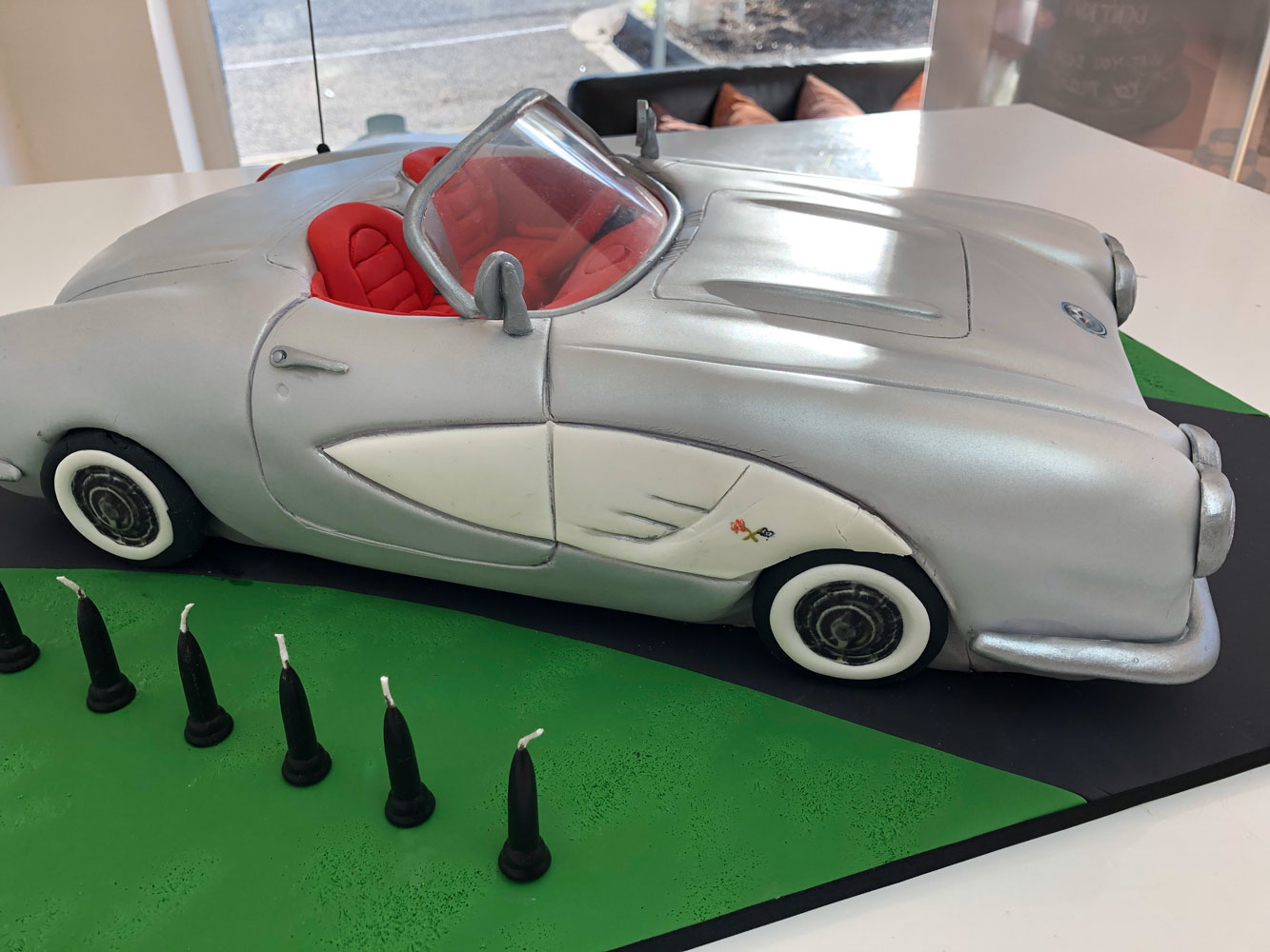 Silver Vintage Sports Car cake