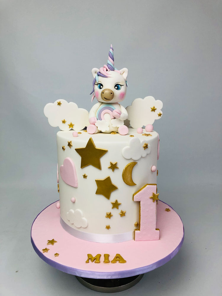 Unicorn Gold Stars cake