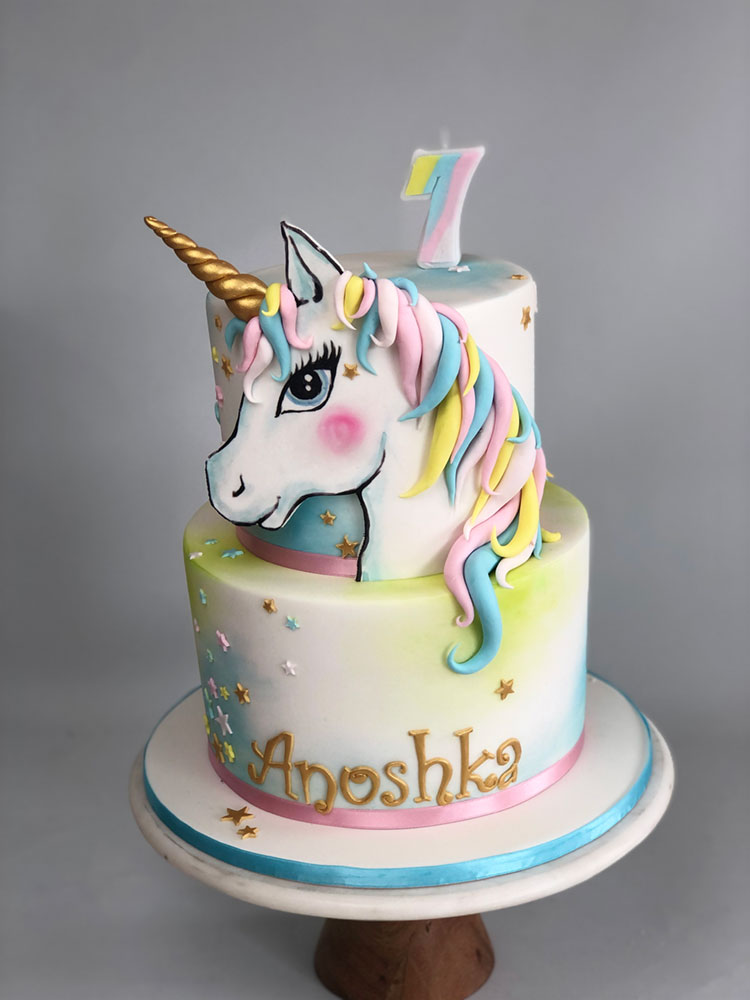 Unicorn Pastel Gold Stars cake