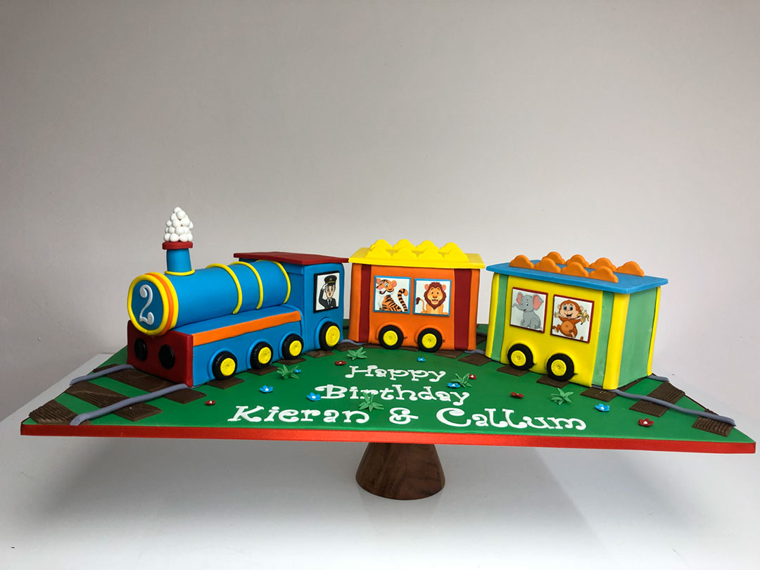Colourful Train cake