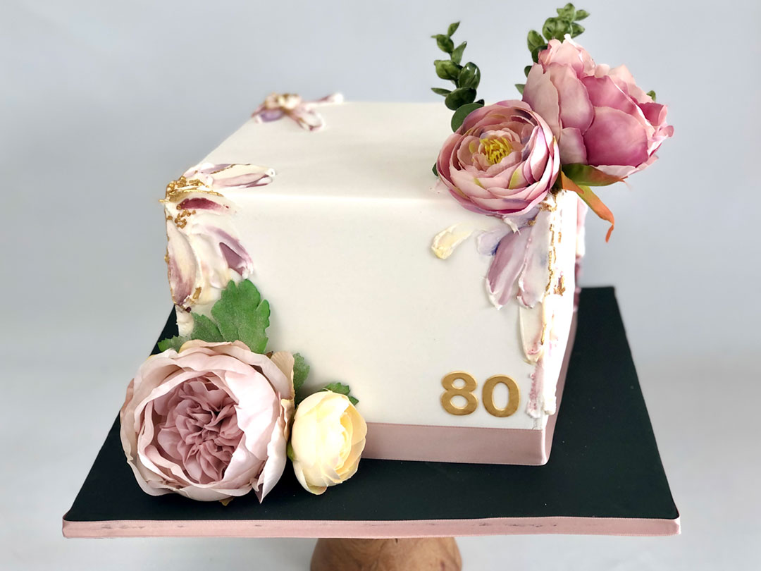 Square Floral Cake